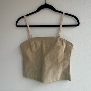 Natural leather tank top XS